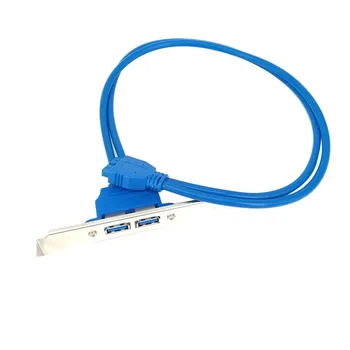 Datoru Extender Cable USB 3.0 Aizmugures Panelī Izplešanās Skava Līdz 20-Pin Header Kabeli (2-Port)