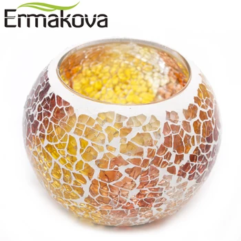 ERMAKOVA 6.5 cm Roku darbs Stikla Mozaīku Svece Īpašnieks Eiropas Svečturis Tējas Sveces Turētājs Mājās Sveču gaismā Vakariņas Kafejnīcā Dekori