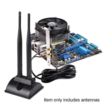 Eightwood Dual WiFi Antena ar RP-SMA Male Connector,2.4 GHz, 5GHz Dual Band Omni Antenu uz WiFi Bezvadu Maršrutētāju Mobilo Hotspot