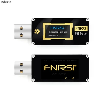 FNB28 Pašreizējo Un Sprieguma Mērītājs USB Testeri QC2.0/QC3.0/FCP/SCP/AFC Ātrās Uzlādes Protokola Izraisīt Jaudas Tests