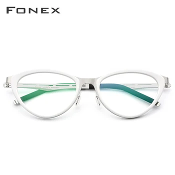 FONEX Acetāts Brilles Rāmis Sievietēm, Kaķu Acu Recepšu Brilles Tuvredzība Optisko Rāmis Cateye Briļļu Bezskrūvju Briļļu 618