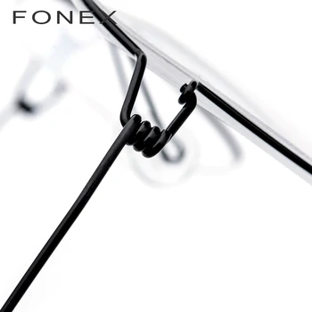 FONEX Titāna Sakausējuma Brilles Rāmis Vīriešu Recepšu Brilles korejas Sieviešu Tuvredzība Optisko Karkasa bez skrūvēm, Briļļu 98618