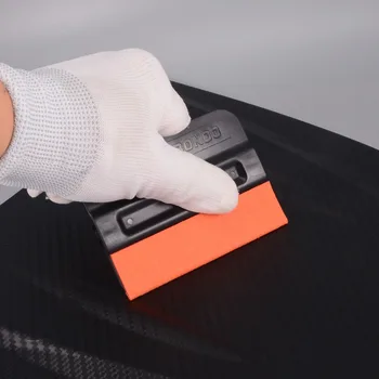 FOSHIO Oglekļa Šķiedras Pārklājumu Magnētiskais Špakteļlāpstiņu Vinila Transportlīdzeklis Ietīšana Logs Nokrāsu Magnēts Skrāpi ar Scratch-free Zamšādas Jutos Auto Ietīšana