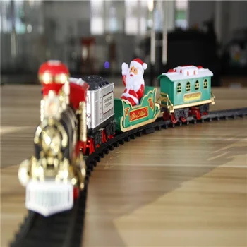 Gaismas un Skaņas Ziemassvētku Elektriskā Vilciena Komplekts sliežu Ceļi, Rotaļlietas, Bērnu HomeRemote Vilciena Kontroles Komplekti Bērniem, Dāvanas