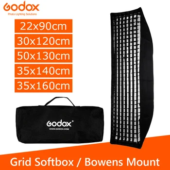 Godox 22x90cm 30x120cm 50x130cm 35x140cm 35x160cm Portatīvo Šūnveida Režģis Softbox mīkstā kaste ar Bowen Mount Studijas Zibspuldzes
