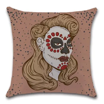 Goth sieviete Sarkanu rožu galvaskausa mākslas baltā Spilvena Vāka Apdare, Mājas dīvāna, krēsla auto sēdeklīti Dekoru draugs bērniem, guļamistaba dāvanu spilvendrāna