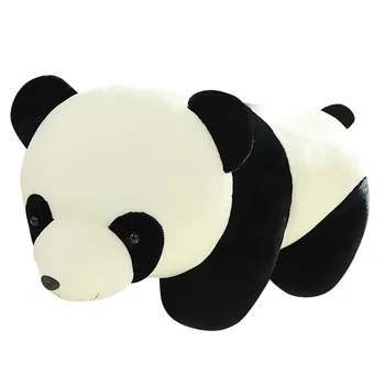 Gudrs pandas lelle plīša rotaļlieta nacionālo dārgumu melnā un baltā panda mazulis guļ ar leļļu dot draudzenei dzimšanas dienas dāvanu