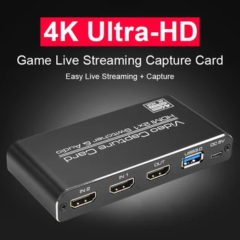 HDMI USB3.0 Video Uztveršanas Kartes 4K 60Hz Spēļu Tiešraides Ieraksti Lodziņā Spēļu Tiešraides Raidījums