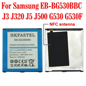 HKFASTEL Jaunu EB-BG530BBC Akumulatoru Ar NFC Samsung Galaxy J3 J320 J5 J500 J500H J500F Grand Prim G530 G530F G530FZ G530H