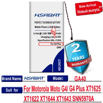 HSABAT GA40 3600mAh Baterija Motorola Moto G4 par Moto G4 Plus XT1642 XT1640 xt1626 XT1625 XT1622 XT1644 XT1643 SNN5970A