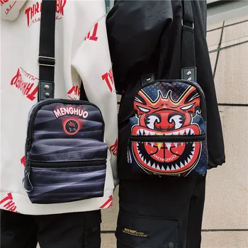 Harajuku Karikatūra Drukāšanas Maza Soma Sieviešu Jauns Modes Augstas Kvalitātes Oxford Audums Gadījuma Savvaļas Plecu Messenger Bag Crossbody