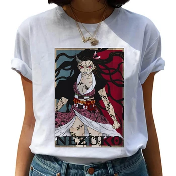 Harajuku Smieklīgi Japāņu Anime Kimetsu Nav Yaiba Demon Slayer T Krekls Grafiskais Top Tees Streetwear Punk Drēbes Sievietēm