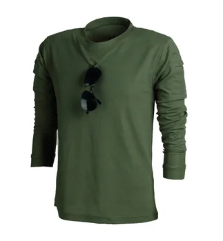 Helisopus Vīriešu Ātri Sausas Elpojošs T-Krekls ar garām Piedurknēm Militāro T-Krekls Vīriešu Skriešanas Fitnesa T Krekls Apmācību (Bez Brillēm)