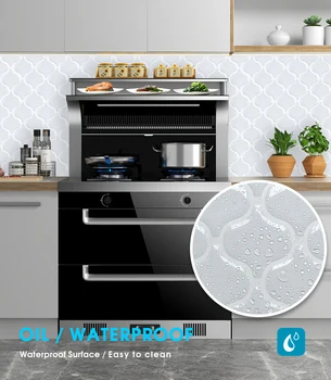 Home Decor Self Adhesive Virtuves Ūdensnecaurlaidīgs Vinils Mozaīkas Mizu un Stick backsplash Vannas istaba Flīžu Uzlīmes
