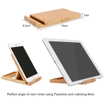 ICozzier Bambusa Regulējams Tablet Tālrunis Stāvēt Vairāku leņķa Salokāms Turētājs iPad/iPhone X 8 7 Plus/Sony/HTC,utt.
