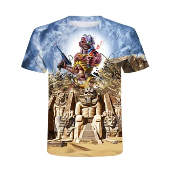Ir 2021. jaunu 3D smagā metāla galvaskausa t-krekls punk mūzikas festivāls rock t-krekls vīriešu drukāt gadījuma T-krekls o kakla hip hop īsām piedurknēm la