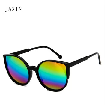 JAXIN Personības dāmas saulesbrilles sieviešu kaķu acis savvaļas tendence brilles modes pārklājumu multicolor Saule Glassesoculos femininoUV400