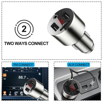 JINSERTA Auto Brīvroku Bluetooth 5.0 FM Raidītājs AUX Izeja, Mp3 Atskaņotājs 4.8 Dual USB Automašīnas Lādētājs Atbalsta U Diska Mūziku Spēlēt