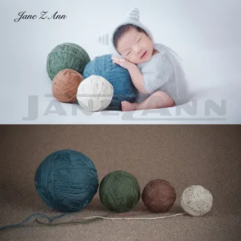 Jane Z Ann Jaundzimušo Bērnu Fotografēšana Studijā Krāsu Dzijas Bumbu Aksesuāri Baby Meitene Zēns Dzimšanas Diena Attēlu Foto Atvašu Tērpiem