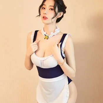 Japāņu Sieviešu Veļas Komplekts Meitene Cosplay Erotiska Apakšveļa Fantāzija Apakšveļa Meitene Seksa Kostīmu Backless Apģērbs, Sm Meitene Priekšauts Tērps Kostīms