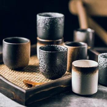 Japāņu Stila Tējas Tase Augstas Temperatūras Izturīgu Keramikas Radošā Ūdens Kausa Puses, Krāsotas Ķīnas Retro Stila Roku Darbs Tējas Tase