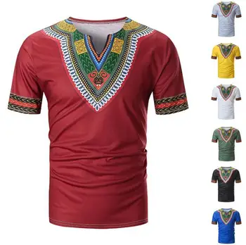 Jaunas ielidošanas modes stila vasaras āfrikas vīriešu plus izmēra t-krekls, M-3XL