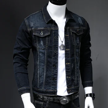 Jaunu 2020. gadam, Modes Gadījuma izšūti ziedu džinsa jaka vīriešu galvaskausa jaunatnes ilgtermiņa piedurknēm hip hop mastermind drukāšanas korejas jaka