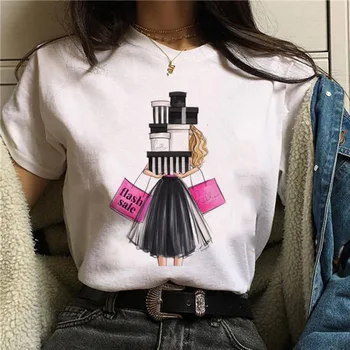 Jaunu Karstā Vasaras Harajuku Vogue Grafiskais T Krekls Modes Tshirt Ullzang Topi Tee Sieviešu Drēbes, Sieviešu Vintage Kafijas T-krekls