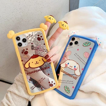 Jaunu cute babyCinnamoroll Spīdīgi kā spogulis Karikatūra 3D cietās plastmasas apple iphone 11 Pro X XS MAX XR 7 8 plus Pet suns, tālruņa vāciņu