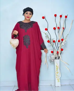 Jaunā stila Āfrikas sieviešu Dashiki Modes Šifona materiālu, Ar iekšējo super mīksti gara kleita vienu izmēru krūtis 220cm garums 152cm