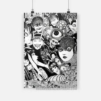 Junji Ito Tomie Šausmu Manga Kanvas Glezna Dekoru, Sienas Art Pictures Guļamistaba Pētījums Mājas Dzīvojamā Telpu Dekorēšana Izdrukā Plakātu
