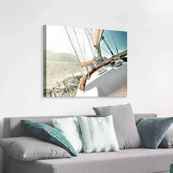 Kanvas Glezna Jahtu Priekšstatu Ainava Sienas Mākslas Jūras Mākslas HD Izdrukas Guļamistabas, viesistaba, Mājas Apdare Plakāts