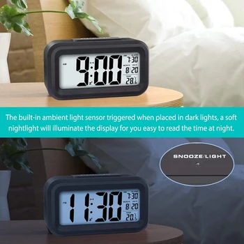 Karstā LED Displejs Modinātājs Atlikšanas Akumulatora Pulkstenis ar Datuma Kalendārā Temperatūra Guļamistaba, Māju Birojs, Ceļojumi