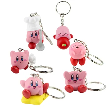 Kirby Popopo Mini PVC Skaitļi Rotaļlietas ar Keychain, Kuloni, 6pcs/set 4cm