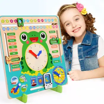 Koka Montessori Rotaļlietas, Bērnu Laika Sezonas Kalendārs Pulkstenis Laiku Izziņas Pirmsskolas Izglītības Mācību Līdzekļiem, Rotaļlietām Bērniem