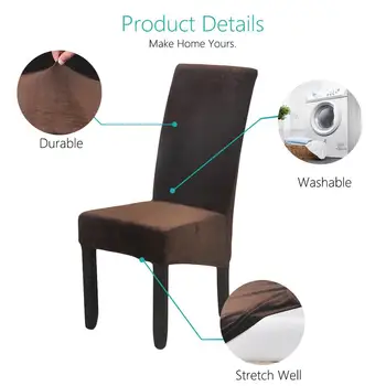 Krēsla Pārsegs Samta Fox Soft Spandex XL Lielu Elastīgās Stiept Sēdekļa Vāku, lai Ēdamistaba, Banketu Puse Viesnīca 11 Cietā Krāsas