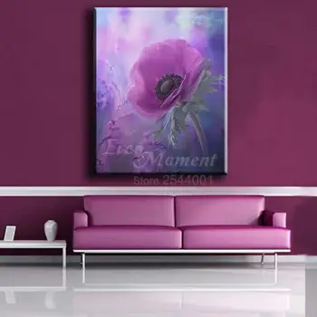 Kādreiz Brīdi 5D Ziedi DIY Pilnu Kvadrātveida Dimanta Urbšanas Krāsošana Dimanta Mozaīkas Attēlu Rhinestones Skaistu Violetu Ziedu ASF970