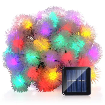 LED Saules Gaismas Dārzs Apdare 5/7/12M apgaismojums string 100 Led Sniedziņš Pasaulē Bumbiņas Lampas Saules Enerģijas Āra Gaismas