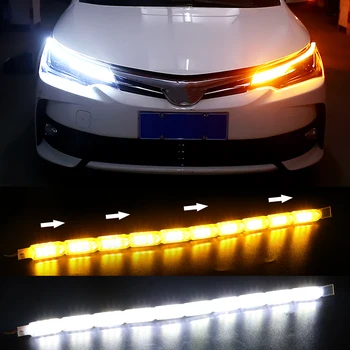 LEEPEE Auto Crystal Eyes Plūsmas Pagrieziena Signālu, Signāla Lampa, LED Dienas Gaitas Strip Gaismas DRL Dienas Lampas 2gab/komplekts Universal