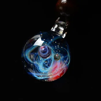 LKO Miglājs Kosmiskā Roku darbs Galaxy Stikla Kulons ar Virvi Kaklarota Laimīgs Vīrieši Sievietes Pāris Rotaslietas Valentīna Diena Klāt