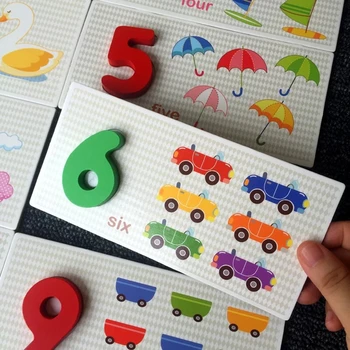 Lidot AC Rotaļlieta - Skaitļu Kartītes - Koka Numuri Dzīvnieku Karti Saskaņošanas Puzzle Spēle Montessori Izglītības Rotaļlietas Dāvana Mazuļiem