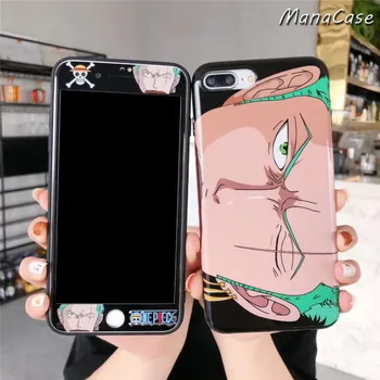 Luksusa Viens Gabals Ekrāna Aizsargs Anime Tālrunis Lietā Par iPhone 11 Pro Max X XS MAX XR 6s 6 7 8 Plus Mīkstu Līmi Atpakaļ uz Lietu