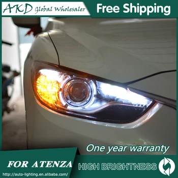 Lukturi Par 2013-2016 Mazda 6 Atenza DRL Dienas Gaitas Gaismas Lukturi LED, Bi Ksenona Spuldzi Miglas lukturis Tuning Auto Piederumi