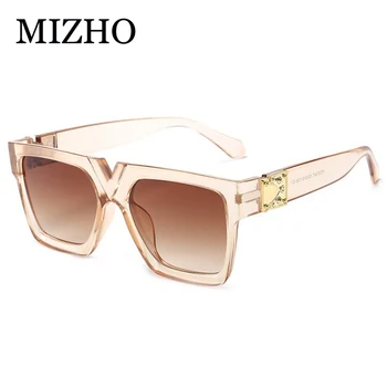MIZHO Modes Balts Clebrity Laukumā Saulesbrilles Vīriešiem Vintage Classic Liels Slīpums Vairogs UV400 Sievietes Zīmolu Saulesbrilles 2020. Gadam Tonēti