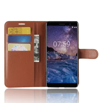Maka Segtu Kartes Turētāju Telefonu Gadījumos Nokia Plus 7 / 7 Pu Ādas Gadījumā Aizsardzības Apvalks priekš Nokia 7.1 7.1 Plus