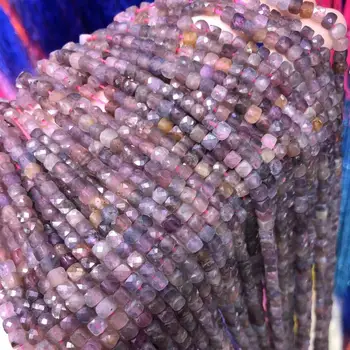Mazo Slīpētas Pērles Dabīgā Akmens Krelles Sapphi Rubys Kvadrātveida Sadaļā Zaudēt Krelles Rotaslietas Pieņemšanas DIY Kaklarotu, Rokassprādžu 4mm