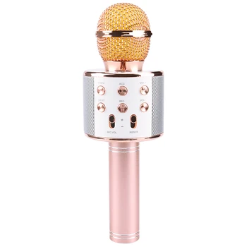 Mikrofons WS 858 Pārnēsājamie Bezvadu Bluetooth Dziedāšanas Mikrofons Rokas Viedtālrunis Skaļrunis, Mikrofons Mājas KTV Āra Puse