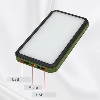 Mini Portatīvie Saules Uzlādes Dārgumu 4000 MAh Dubulta USB Izeja Portatīvo Mobilais Lādēšanas Akumulatoru, Kempings Gaismas