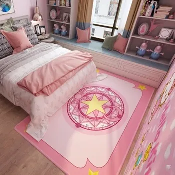 Mājas meitene bērnu istabas paklājs princess rozā paklāju pretslīdes karikatūra P unicorn jomā paklājs bērnu dzīvo jamo istabu tapete pielāgota