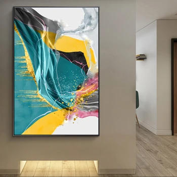 Mūsdienu Abstraktu Krāsu Mākslas Audekls Gleznošanai Cuadros Drukāt Sienas Mākslu, viesistaba, Mājas Dekoru (Bez Rāmja)